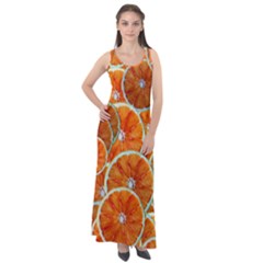 Oranges Patterns Tropical Fruits, Citrus Fruits Sleeveless Velour Maxi Dress by nateshop