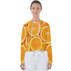 Oranges Textures, Close-up, Tropical Fruits, Citrus Fruits, Fruits Women s Slouchy Sweat by nateshop