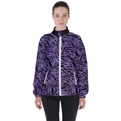 Enigmatic Plum Mosaic Women s High Neck Windbreaker by dflcprintsclothing