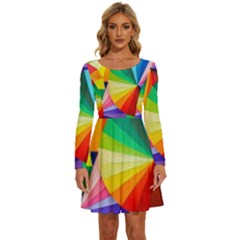 Bring Colors To Your Day Long Sleeve Wide Neck Velvet Dress by elizah032470