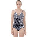 Abstract Nature Black White Cut Out Top Tankini Set View1