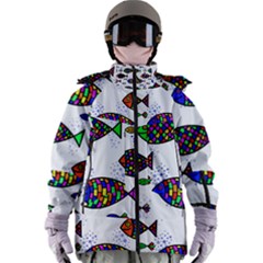 Fish Abstract Colorful Women s Zip Ski And Snowboard Waterproof Breathable Jacket by Maspions