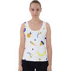 Pattern-fruit-apples-green Velvet Tank Top by Maspions