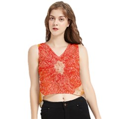 Grapefruit-fruit-background-food V-neck Cropped Tank Top by Maspions