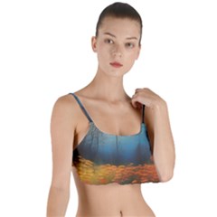 Wildflowers Field Outdoors Clouds Trees Cover Art Storm Mysterious Dream Landscape Layered Top Bikini Top  by Posterlux