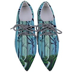 Nature Outdoors Night Trees Scene Forest Woods Light Moonlight Wilderness Stars Pointed Oxford Shoes by Posterlux