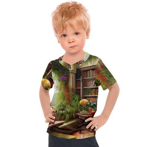 Room Interior Library Books Bookshelves Reading Literature Study Fiction Old Manor Book Nook Reading Kids  Sports T-shirt by Posterlux