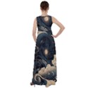 Starry Sky Moon Space Cosmic Galaxy Nature Art Clouds Art Nouveau Abstract Empire Waist Velour Maxi Dress View2