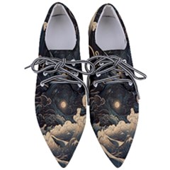 Starry Sky Moon Space Cosmic Galaxy Nature Art Clouds Art Nouveau Abstract Pointed Oxford Shoes by Posterlux