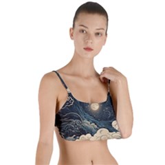 Starry Sky Moon Space Cosmic Galaxy Nature Art Clouds Art Nouveau Abstract Layered Top Bikini Top  by Posterlux