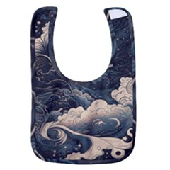 Starry Sky Moon Space Cosmic Galaxy Nature Art Clouds Art Nouveau Abstract Baby Bib by Posterlux