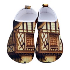 Village House Cottage Medieval Timber Tudor Split Timber Frame Architecture Town Twilight Chimney Kids  Sock-style Water Shoes by Posterlux