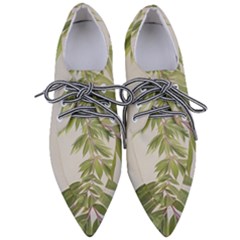 Watercolor Leaves Branch Nature Plant Growing Still Life Botanical Study Pointed Oxford Shoes by Posterlux