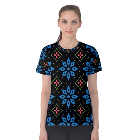 Flowers Pattern Floral Seamless Women s Cotton T-shirt by Maspions