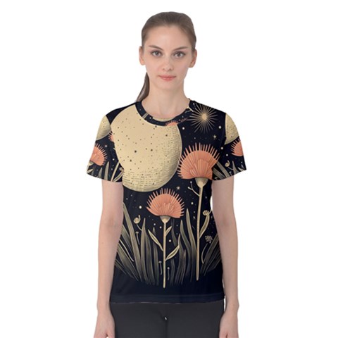 Flowers Space Women s Cotton T-shirt by Maspions