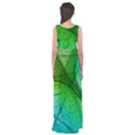 3d Leaves Texture Sheet Blue Green Empire Waist Maxi Dress View2