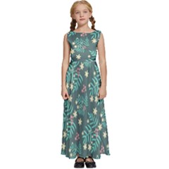 Illustration Pattern Seamless Kids  Satin Sleeveless Maxi Dress by Maspions