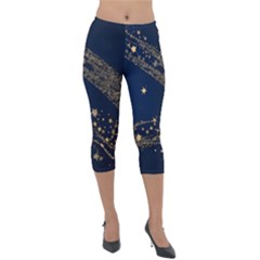 Starsstar Glitter Lightweight Velour Capri Leggings  by Maspions