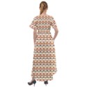 Geometric Tribal Pattern Design Front Wrap High Low Dress View2