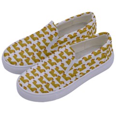 Little Bird Motif Pattern Wb Kids  Canvas Slip Ons by dflcprintsclothing