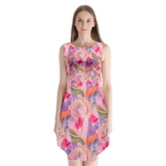 Pink Glowing Flowers Sleeveless Chiffon Dress   by Sparkle