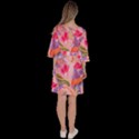 Pink Glowing Flowers Velour Kimono Dress View4