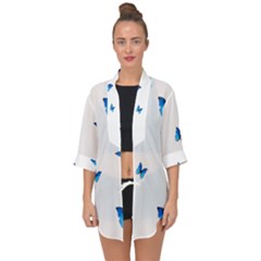 Butterfly-blue-phengaris Open Front Chiffon Kimono by saad11