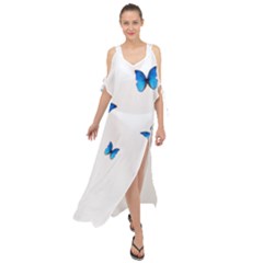 Butterfly-blue-phengaris Maxi Chiffon Cover Up Dress by saad11