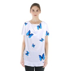 Butterfly-blue-phengaris Skirt Hem Sports Top by saad11