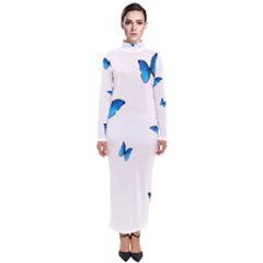 Butterfly-blue-phengaris Turtleneck Maxi Dress by saad11