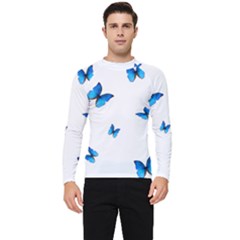 Butterfly-blue-phengaris Men s Long Sleeve Rash Guard by saad11