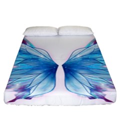 Butterfly-drawing-art-fairytale  Fitted Sheet (california King Size) by saad11