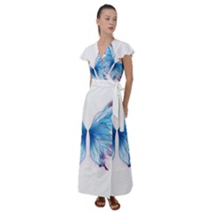 Butterfly-drawing-art-fairytale  Flutter Sleeve Maxi Dress by saad11