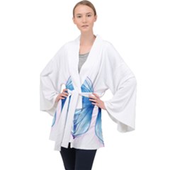 Butterfly-drawing-art-fairytale  Long Sleeve Velvet Kimono  by saad11