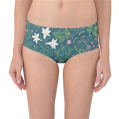 Spring Design  Mid-waist Bikini Bottoms by AlexandrouPrints