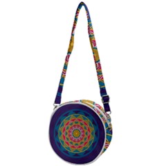 Abstract Digital Artwork Crossbody Circle Bag by Maspions