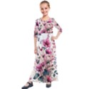 Flora Floral Flower Petal Kids  Quarter Sleeve Maxi Dress View1