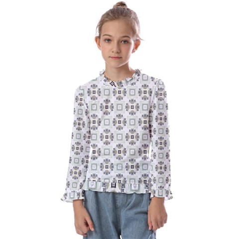 Background Pattern Retro Vintage Kids  Frill Detail T-shirt by Maspions