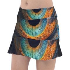 Eye Bird Feathers Vibrant Classic Tennis Skirt by Hannah976