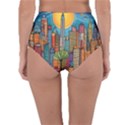 City New York Nyc Skyscraper Skyline Downtown Night Business Urban Travel Landmark Building Architec Reversible High-Waist Bikini Bottoms View2