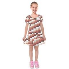 Chromaticmosaic Print Pattern Kids  Short Sleeve Velvet Dress by dflcprintsclothing