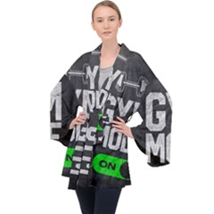 Gym Mode Long Sleeve Velvet Kimono  by Store67