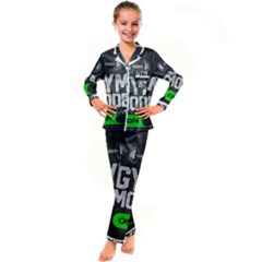 Gym Mode Kids  Satin Long Sleeve Pajamas Set by Store67