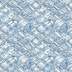 Blue Tile Fabric by DinkovaArt