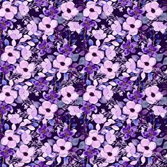 Purple Roses Fabric by DinkovaArt