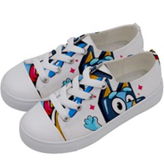 Super Bluey Kids  Low Top Canvas Sneakers by avitendut