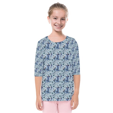 Blue Roses Kids  Quarter Sleeve Raglan T-shirt by DinkovaArt