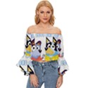 stumpfest bluey Off Shoulder Flutter Bell Sleeve Top View1