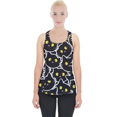 Cat Pattern Pet Drawing Eyes Piece Up Tank Top by Maspions