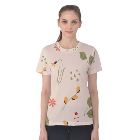 Spring Art Floral Pattern Design Women s Cotton T-shirt by Maspions